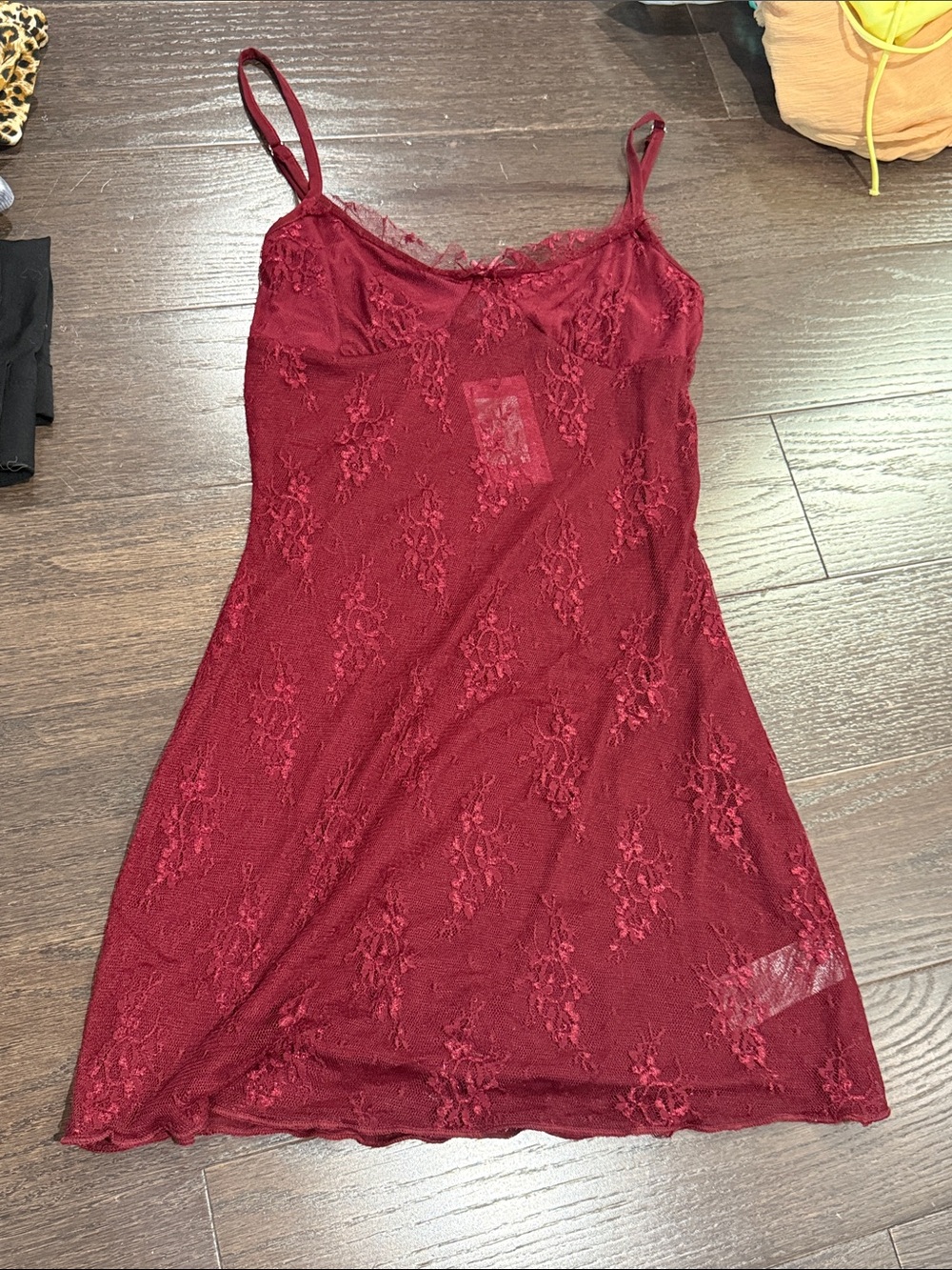 NWT Women's Lace Slip Dress - Burgundy